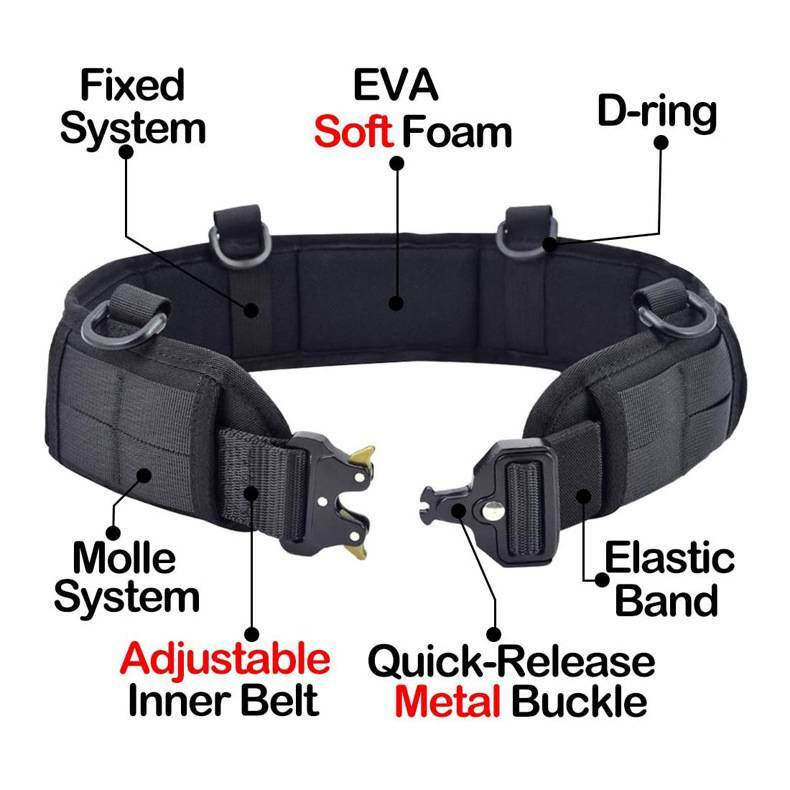 Ceinture Tactique Molle Réglable – Taille Unique, Nylon, Pour Outdoor Et Sport