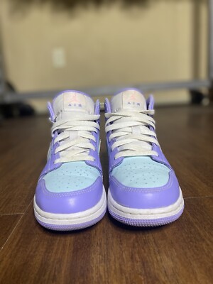 Air Jordan 1 Retro Mid GS Purple Aqua Shoe Sneaker Size 6Y | eBay