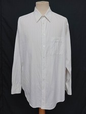 Giorgio Armani Le Collezioni White Striped Cotton Men's Dress Shirt 17.5-34/35