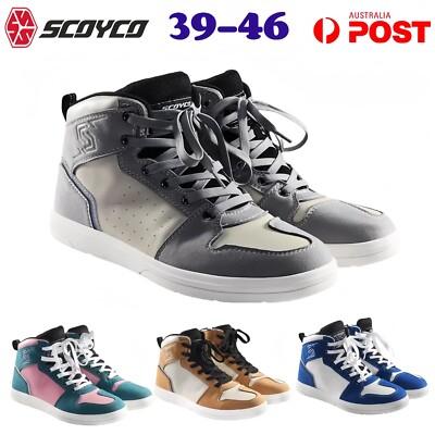 SCOYCO Mens Motorcycle Boots Motorbike Riding Fiber Anti-slip Breathable Shoes
