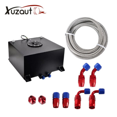15 Gallon Aluminum Fuel Cell Gas Tank+Cap+Level Sender+Nylon Fuel Line Kit NEW