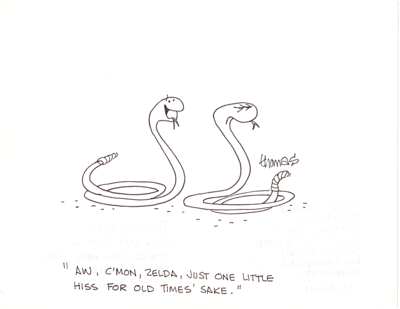 Fred Thomas Signed Original Gag Panel Original Comic Art Cartoon 17