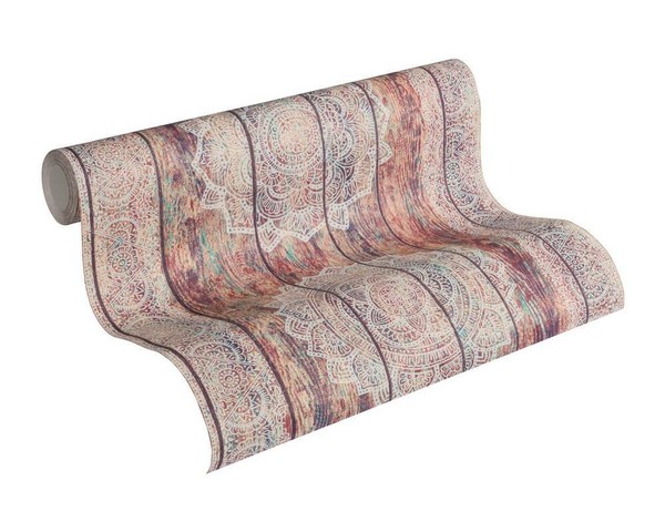 A.S. CréAtion Tapete Vlies Boho Love 36462-1 Beige Braun GrüN Rot Stylisch Holz-image