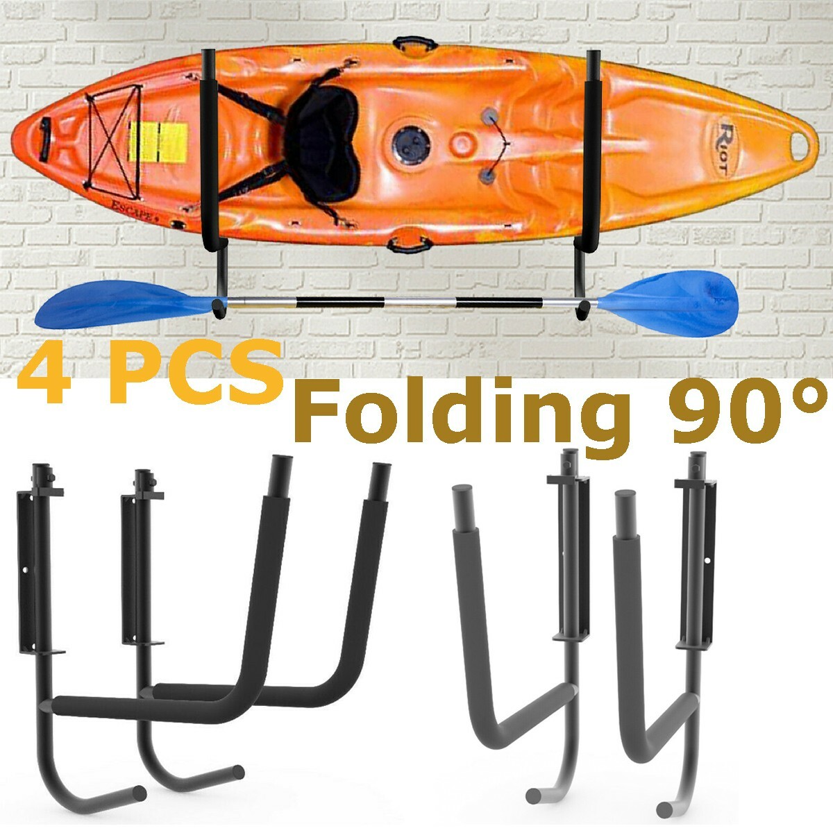 Storage Wall Mount Hanger Rack For Canoe Paddle Kayak Hook10