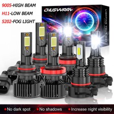 FOR GMC Canyon 2015-2021 White set of  6 LED Headlights Fog Light 9005+H11+5202