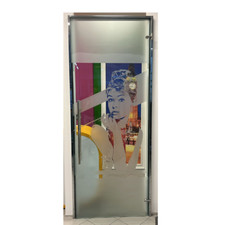 Porta a vetro TRASPARENTE con Disegno Sabbiato 94x234 cm PRONTA CONSEGNA