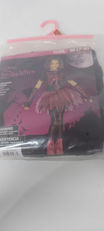 Disfraz ESQUELETO Rosa Brillo Niñas M (7/8) Foto 4 de 4