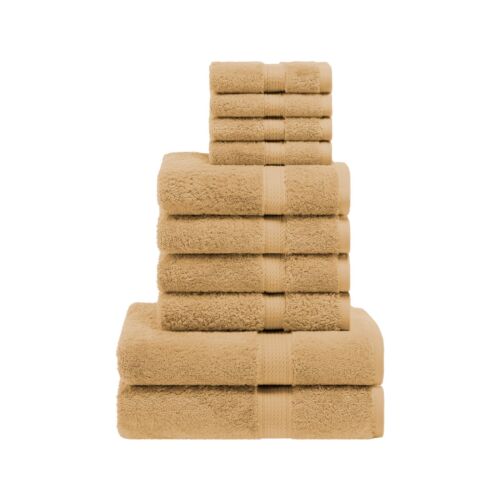 Egyptian Cotton Pile Plush Heavyweight Absorbent Luxury Soft 10-Piece Towel Set - Picture 165 of 188