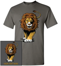 Walking Lion T-Shirt, Men Women Youth Kids Tank Long Personalized Custom Tee