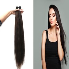24- inch I Tip Remy Real Human Hair Extensions Straight Wavy Natural Black 100gm
