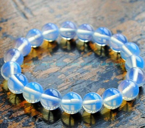 Natural 6/8/10/12mm Topaz Jade Gemstone Round Beads Bangle Bracelet 7.5" AA - Picture 26 of 28