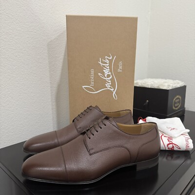 christian louboutin brown dress shoes Christian Louboutin Suede Lambskin Bruno Orlato Mens Flat Oxfords 40 Brown  123794 – FASHIONPHILE main image 1