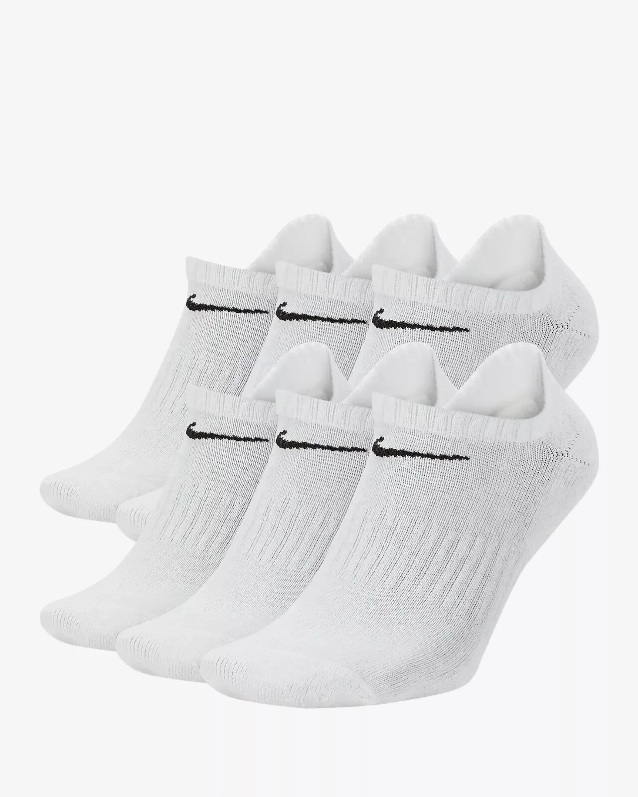 Nike Everyday Cotton Cushioned No Show Socks 6 Pack Mens LARGE (8-12)