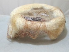 Vintage 1950s Ladies Hat Mink White Ring Halo Pillbox Netting Needs Repair