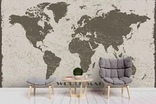 3D Abstract World Map Self-adhesive Removeable Wallpaper Wall Mural Sticker 25