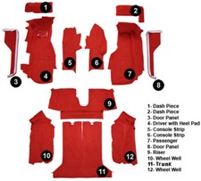 New 1984 - 1987 Chevy Corvette Coupe Complete Carpet Set Pick Color