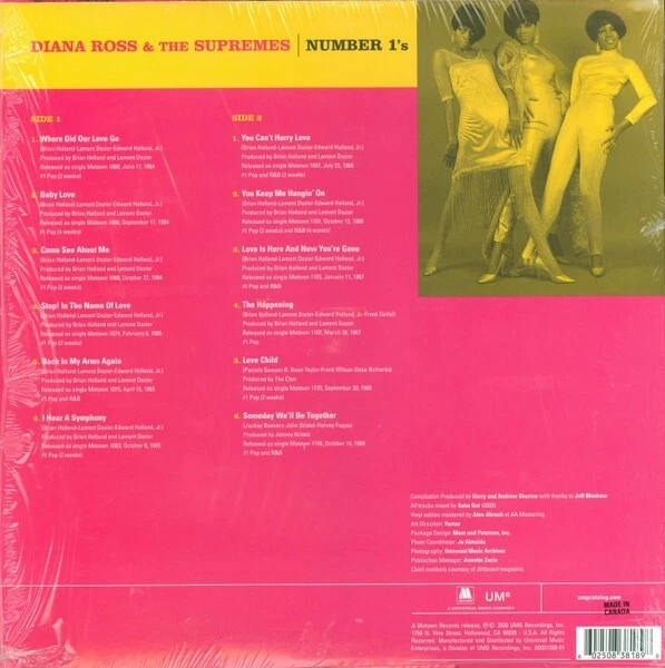 Diana Ross & the Supremes : Number Ones (Exclusive Yellow Vinyl LP) NEW/SEALED - Image 3 of 4