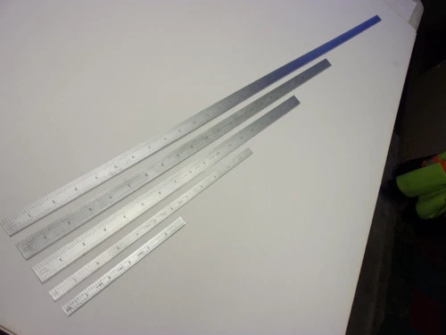 STARRETT  (5)- #C305R Rules.  6,12,18,24,36" Rules. Satin Chrome, Flexible   New