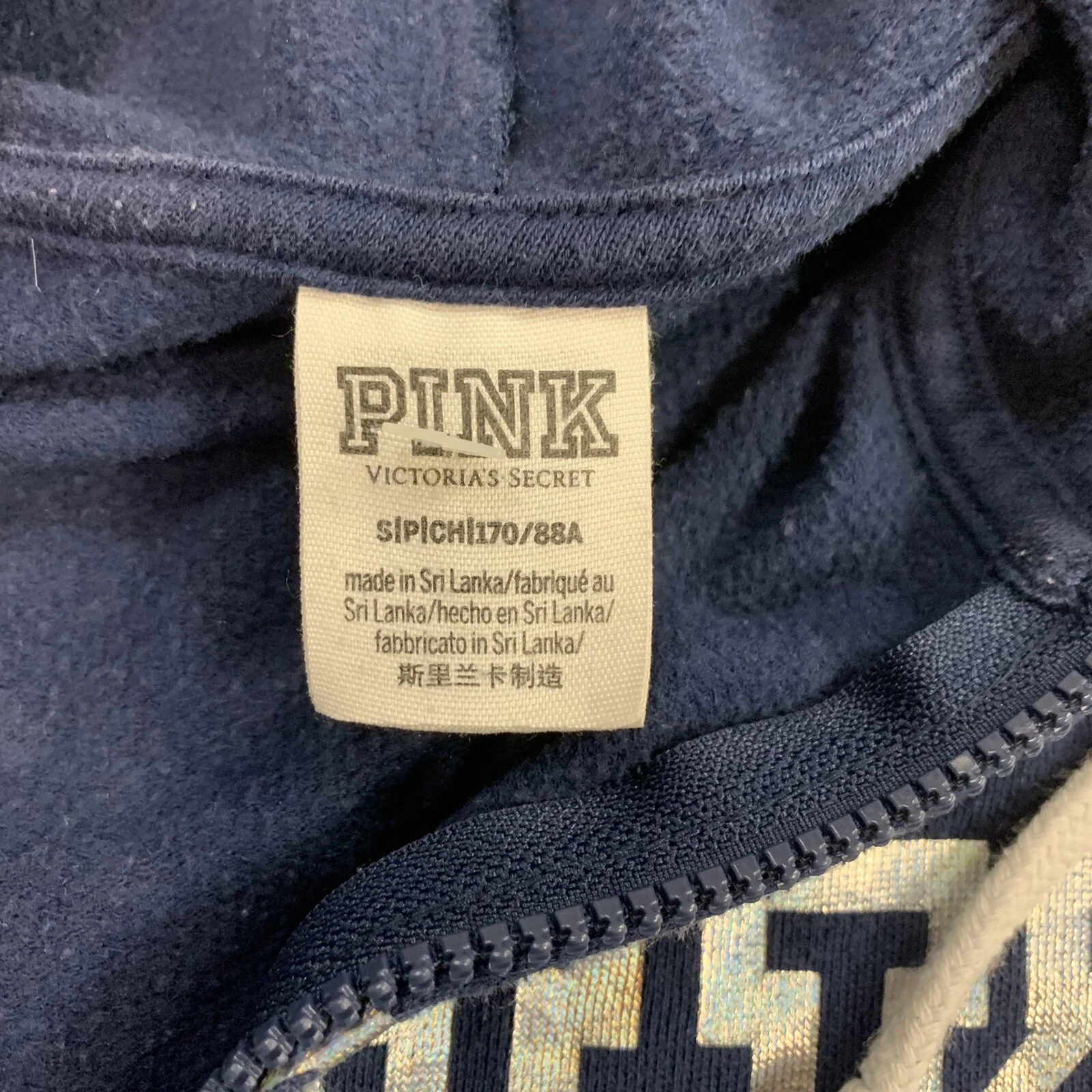 UNDERCOVER Giacca donna rosa Victorias Secret blu navy full zip taglia small