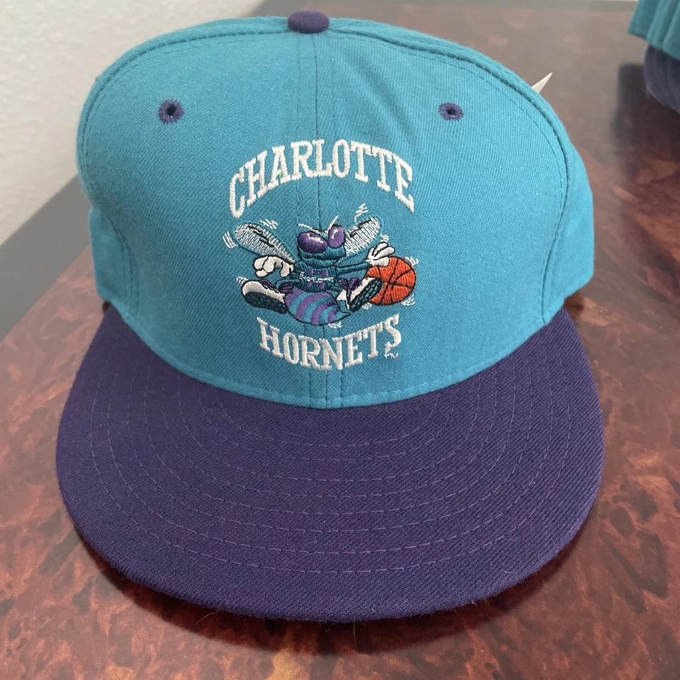 DE COLECCIÓN 1990 CHARLOTTE HORNETS 100% LANA EE. UU. AJUSTADO Gorra 5 piezas Paquete de bonificación Foto 3 de 4