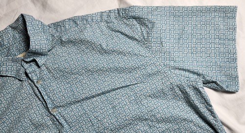 Joseph & Feiss Men's Blue Geometric Shirt Long Sleeve Size 3X Button Up Cotton - Picture 7 of 20