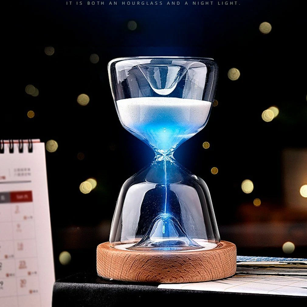 Sand Hourglass Desktop Timer RGB Remote Colour Control Gift 15min Count Kitchen