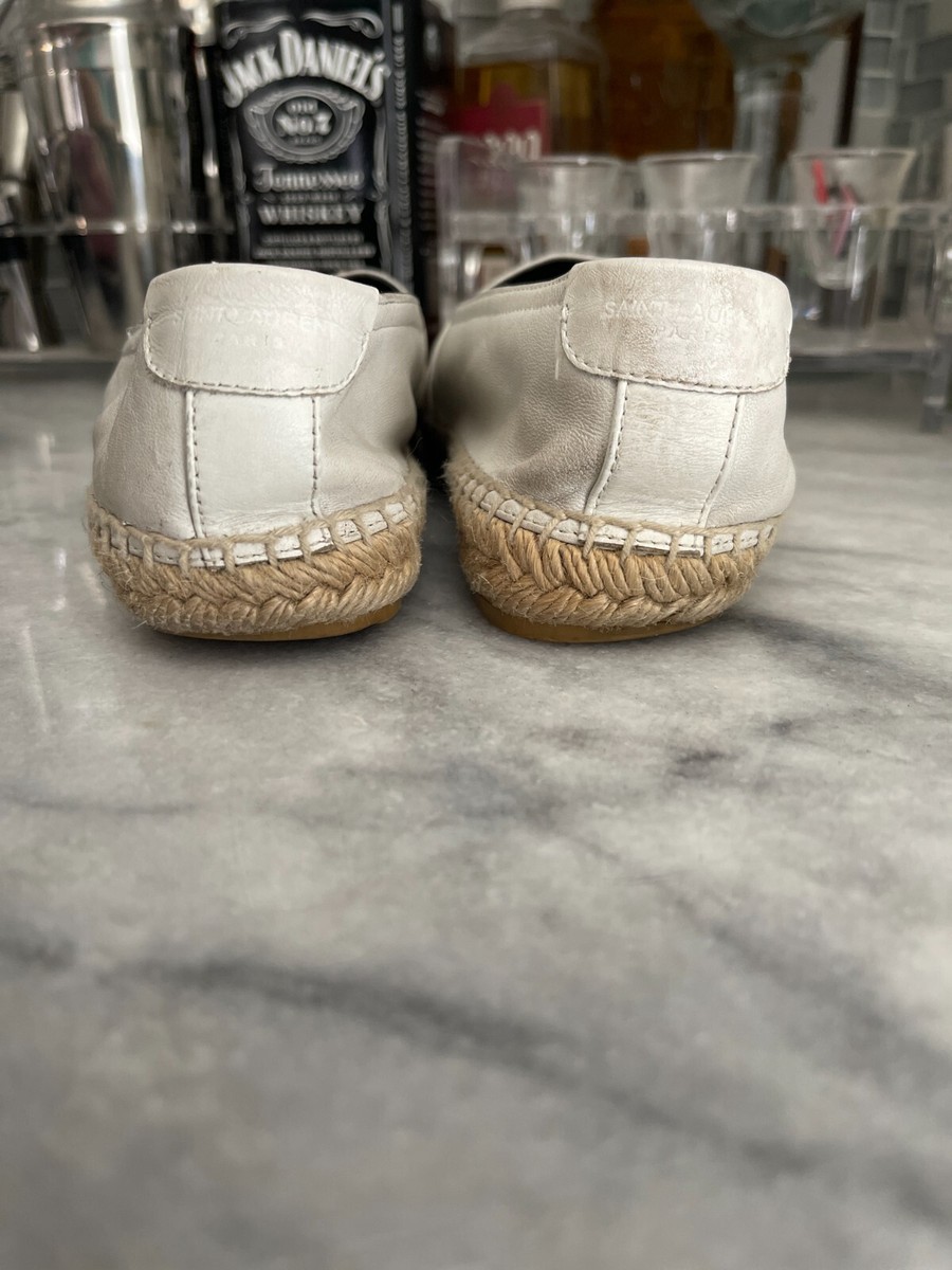 YSL SAINT LAURENT $750 White Leather Logo Monogram YSL SAINT LAURENT $750 White Leather Logo Monogram
