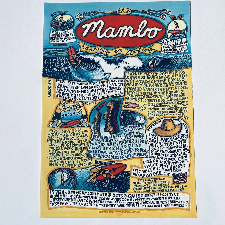 Vintage Mambo Poster Gerry Wedd Original 90s Mambo Tapestry Design Rare Print Ad - image 2 of 4