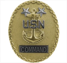 GENUINE NAVY ID BADGE: MASTER ENLISTED ADVISOR E9 COMMAND CPO - REGULATION SIZE