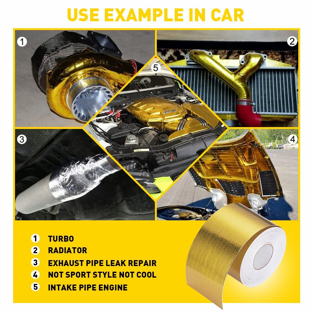 33' FT Gold Intake Heat Reflective Tape Wrap High Temperature Selfadhesive EOR eBay