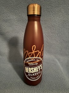 Brand New Hershey Stainless Steel Sports 16 oz Water Bottle w/Screw Lid 2.5”x10”