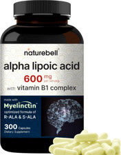 R Alpha Lipoic Acid 600Mg with Benfotiamine 600Mg per Serving, 300 Veggie Capsul