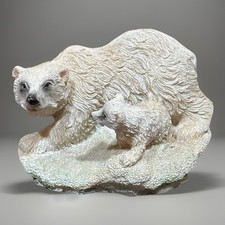 Polar bear with its cub Resin 2  Collectible No Cracks Or Chips