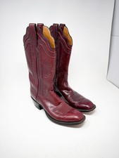 Lucchese San Antonio Womens Vintage Black Cherry Cowboy Boots L6676 Size 10