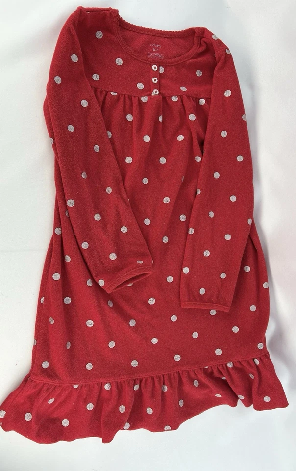 Girls’ Carter’s Christmas Nightgowns, Lot Of 2, Szs S(4/5) & M(6/7) W/leggings - Image 2 of 4