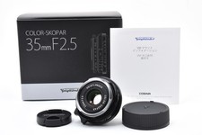  Almost Unused Box Voigtlander Color-Skopar 35mm F/2.5 Black From JAPAN