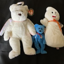 Ty beanie & buddy 4269 Halo II the Bear Addison Baseball Bear & Spooky The Ghost