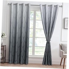 Ombre Blackout Curtains 84 Inch Length, Vintage 52"W x 84"L Pack of 2 Grey