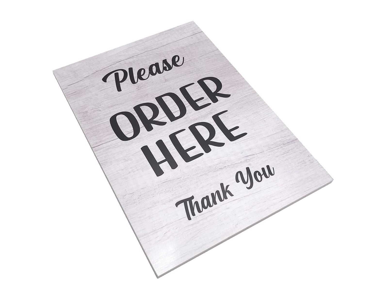 🌫 A4 Grey “Please Order Here” Self-Adhesive ACM Sign for Cafés, Pubs & Shops