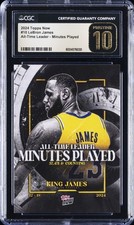 2024 TOPPS NOW ALL-TIME LEADER - MINUTES PLAYED #10 LEBRON JAMES CGC 10 PRISTINE