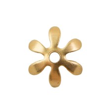 1 Hole Raw Brass Cupped Flower Petal Design Bead Cap 6.25x6.25mm 10 mtl529A