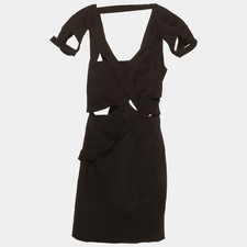 Gucci Black Silk Cut Out Mini Dress S