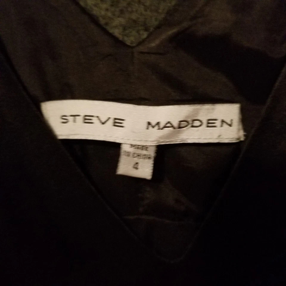 Vestido STEVE MADDEN Floral Seda 4 Cuello en V Multicolor Sin Mangas Imperio Dobladillo Burbuja Foto 3 de 4