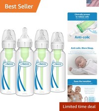 8 oz Dr. Brown's Anti-Colic Baby Bottles, 4 Pack, Dishwasher Safe, Narrow Design