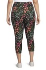 Terra and Sky Pink Ditzy Floral High Rise Capri Leggings 3X (24W-26W) NWT — photo 2