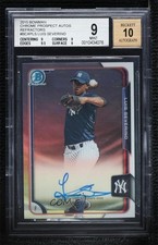2015 Bowman Chrome Prospects Refractor 91/499 Luis Severino BGS 9 MINT Auto 0c6