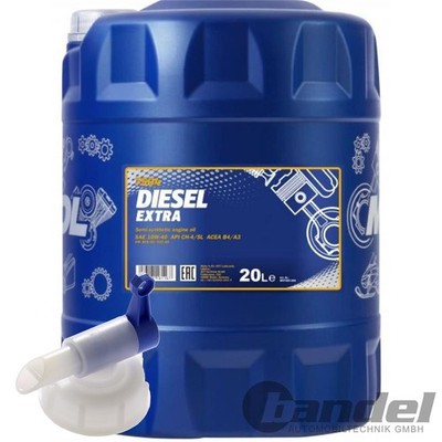 20 LITER SAE 10W-40 MOTORÖL ÖL MANNOL DIESEL EXTRA + HAHN
