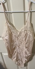 Vintage Bestform Nude Bodysuit Nylon Lace Size 34 Teddy Lingerie Snap Closure