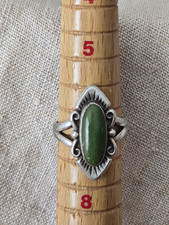 Native American Navajo Green Turquoise Sterling Ring Sz 6 1/2 Womans statement
