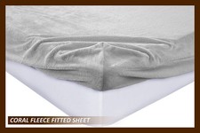 Extra Deep Teddy Bear Fleece Fitted Sheet Cosy Winter Warm Marl Bed Sheets Cover